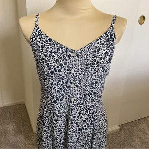 Gap Blue White Floral Fit & Flare Cami Sundress Dress Size M